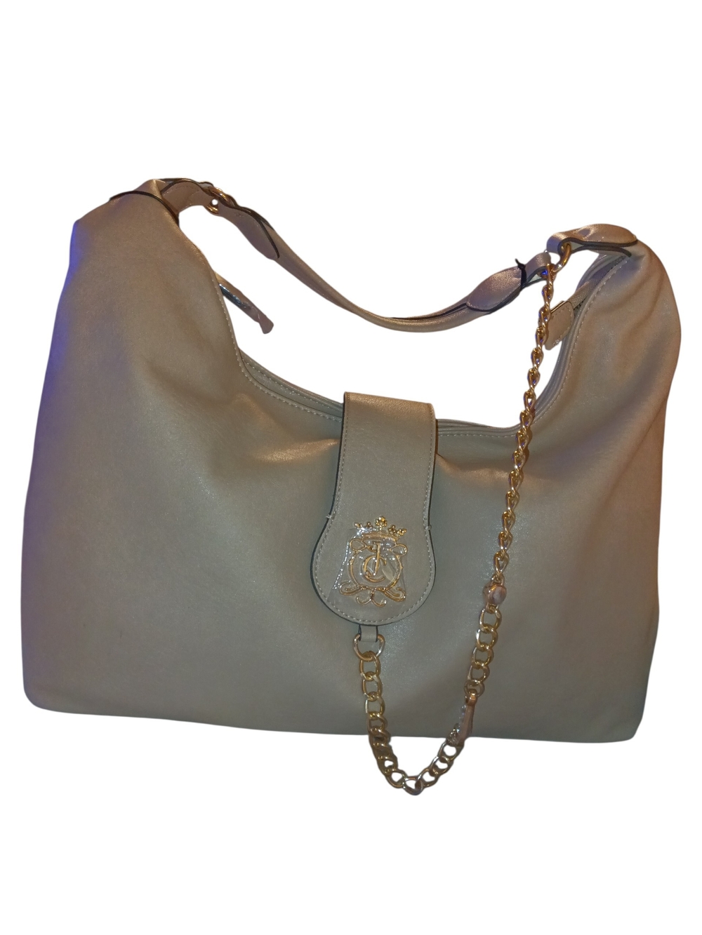 Juicy Couture Taupe Shoulder Bag with Gold Chain